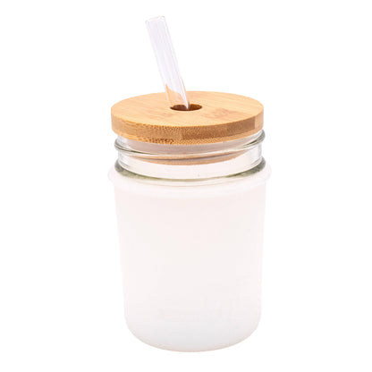 Mason Jar Lifestyle - Silicone Sleeve for Regular Mouth Half Pint 8oz Mason Jars