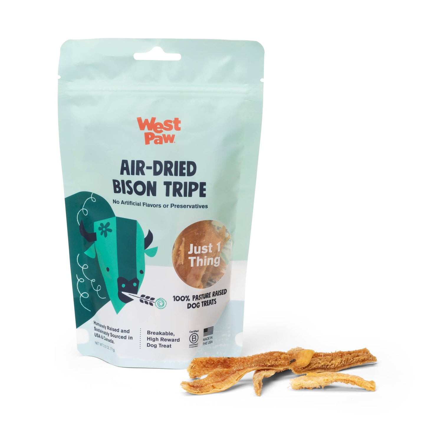 West Paw - Air-Dried Bison Tripe Single Ingredient Dog Treats