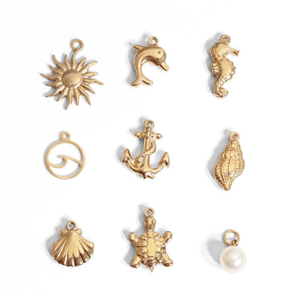 WJW - 18K Gold PVD Stainless Steel Conch Seashell Charm