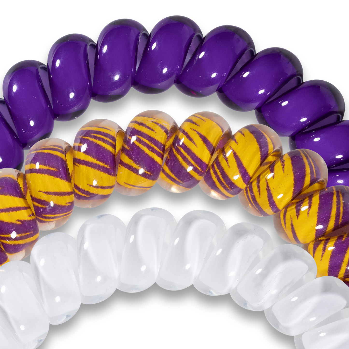 TELETIES - Spiral Hair Coils | Small | LSU Hair Ties