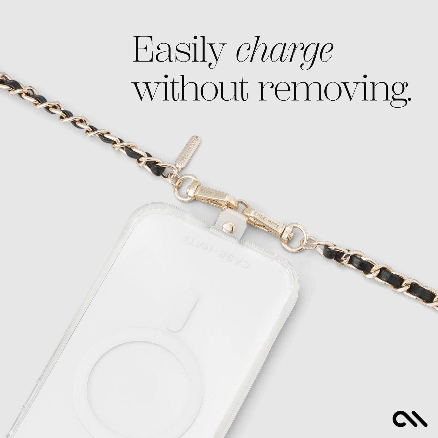 Case-Mate - Gold Chain/Black Leather Phone Crossbody