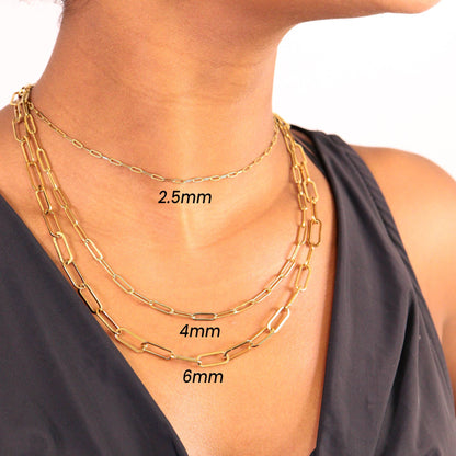 WJW - 18K Gold Paperclip Chain Necklace