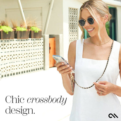 Case-Mate - Gold Chain/Black Leather Phone Crossbody