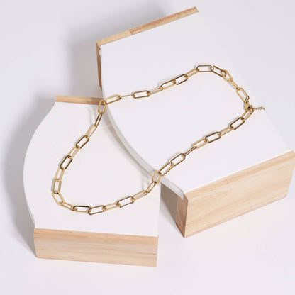 WJW - 18K Gold Paperclip Chain Necklace