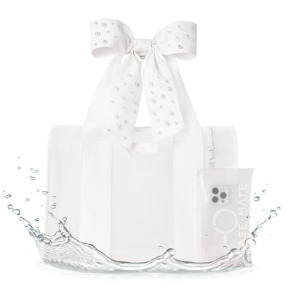 Case-Mate - Special Edition Bow Ivory Pearl Beach Tote With Phone Pouch