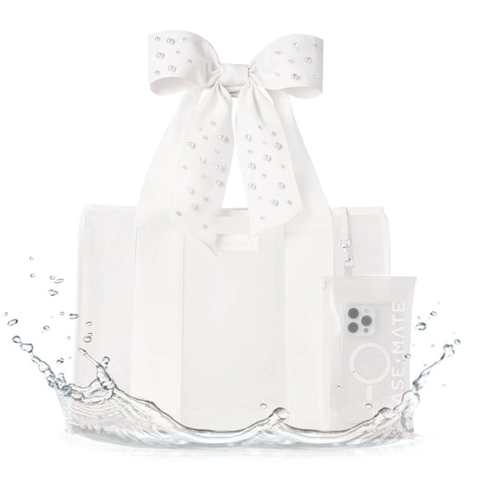 Case-Mate - Special Edition Bow Ivory Pearl Beach Tote With Phone Pouch