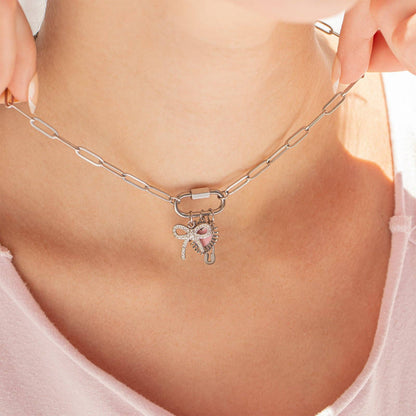 WJW - 18K Gold PVD Paperclip Carabiner Necklace