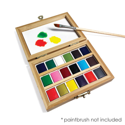 elseware unplug / eco-kids - Watercolor Set - Eco-Friendly Bamboo Box - 18 Colors