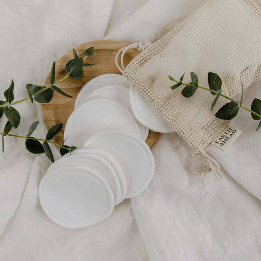 20 Reusable Bamboo Cotton Makeup Remover Rounds + Wash Bag