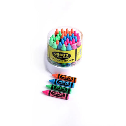 Swanson Christian Products - Eraser Jesus Colors My World - Pack of 36
