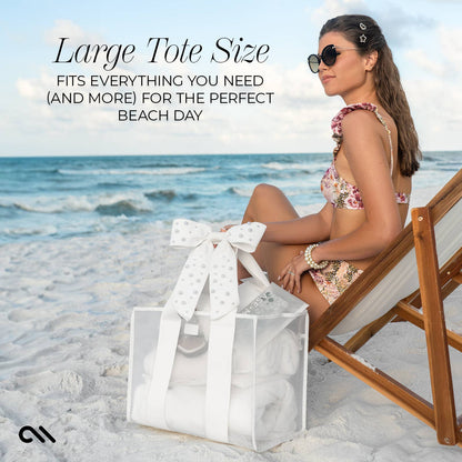 Case-Mate - Special Edition Bow Ivory Pearl Beach Tote With Phone Pouch
