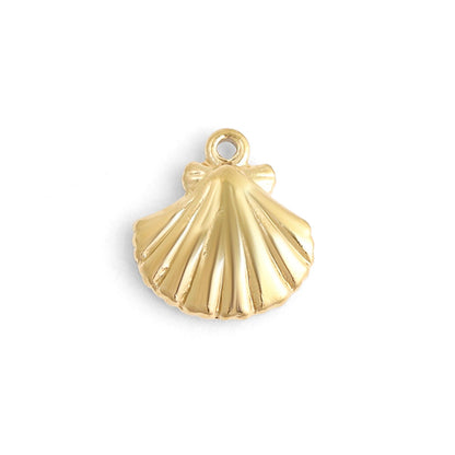 WJW - 18K Gold PVD Stainless Steel Clam Shell Charm