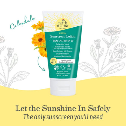 Earth Mama Organics - Baby Mineral Sunscreen Lotion - SPF 40