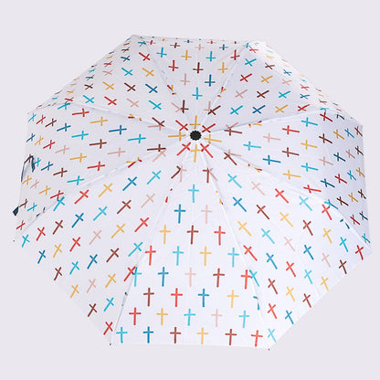 Swanson Christian Products - Compact Umbrella - Colorful Crosses