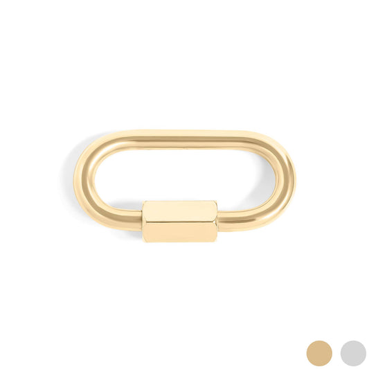 WJW - 18K Gold PVD Classic Carabiner Charm Holder Clasp