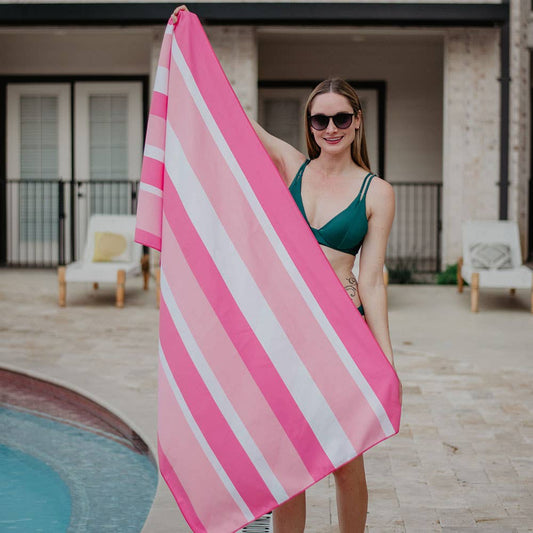 Katydid - Pink Striped Beach Quick Dry Towel