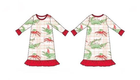 Sweet Bay Clothing - Gator/Crawfish Christmas Gown