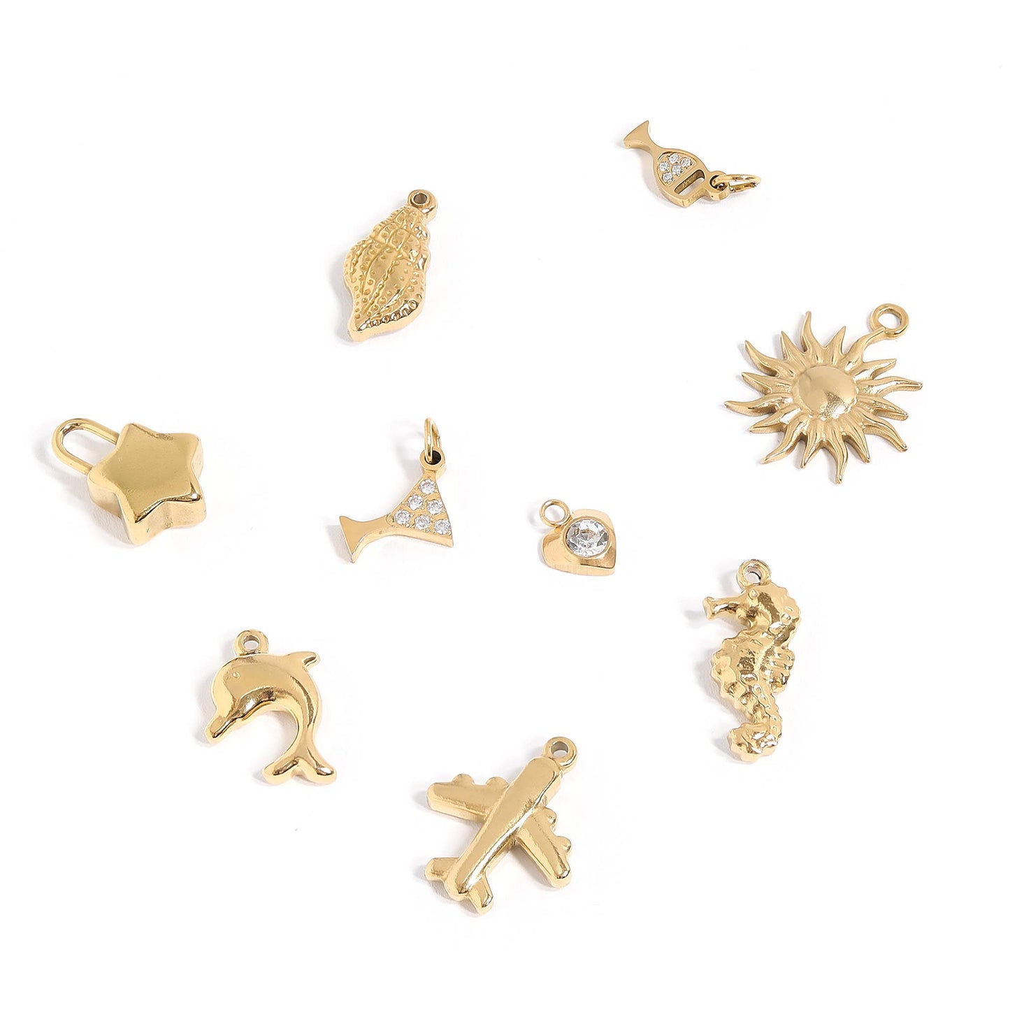 WJW - 18K Gold PVD Stainless Steel Dolphin Charm