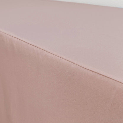 YOUR CHAIR COVERS - 8 ft. Polyester Fitted Tablecloth Rectangular Blush