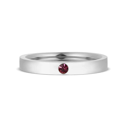 WJW - Stainless Steel Birthstone Engravable Stacking Ring
