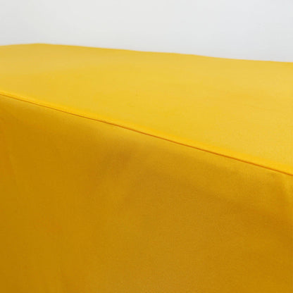 YOUR CHAIR COVERS - 8 ft. Polyester Fitted Tablecloth Rectangular Gold