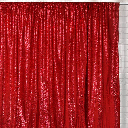 YOUR CHAIR COVERS - Glitz Sequin on Taffeta Drape/Backdrop 14 ft x 104 Inches Red