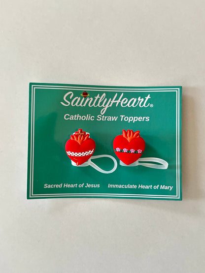 Saintly Heart LLC - Catholic Straw Toppers: Holy Hearts (a 2 pack!)