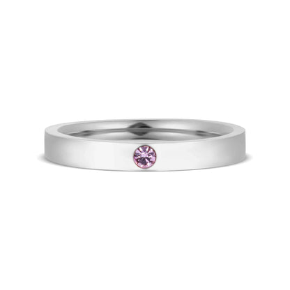 WJW - Stainless Steel Birthstone Engravable Stacking Ring