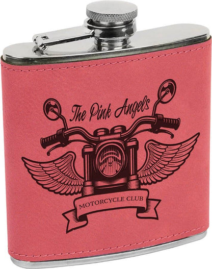 The Rural Home - Custom Engraved Leatherette Flask – Custom Wholesale Gift