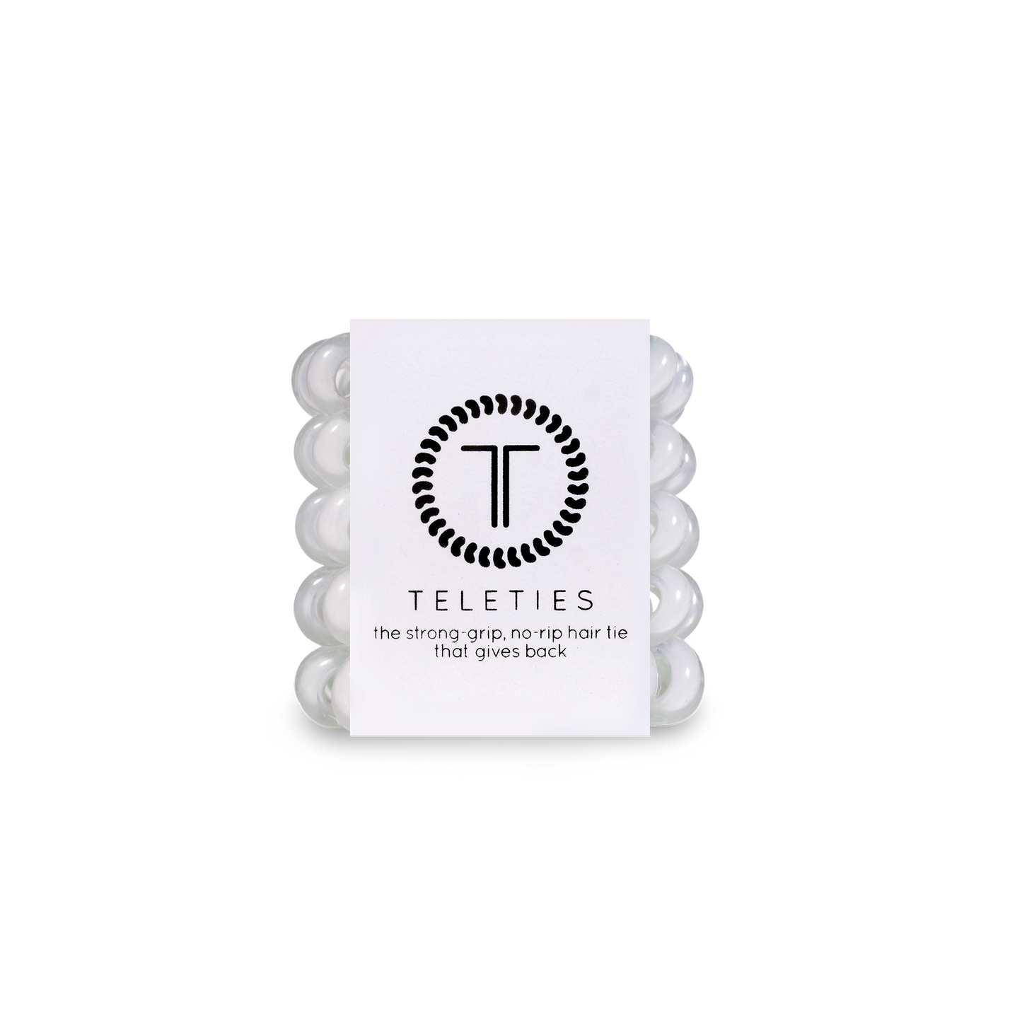 TELETIES - Spiral Hair Coils | Tiny | Coconut White Hair Ties
