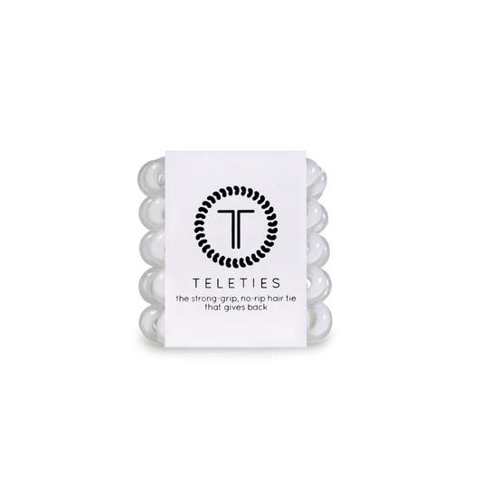 TELETIES - Spiral Hair Coils | Tiny | Coconut White Hair Ties