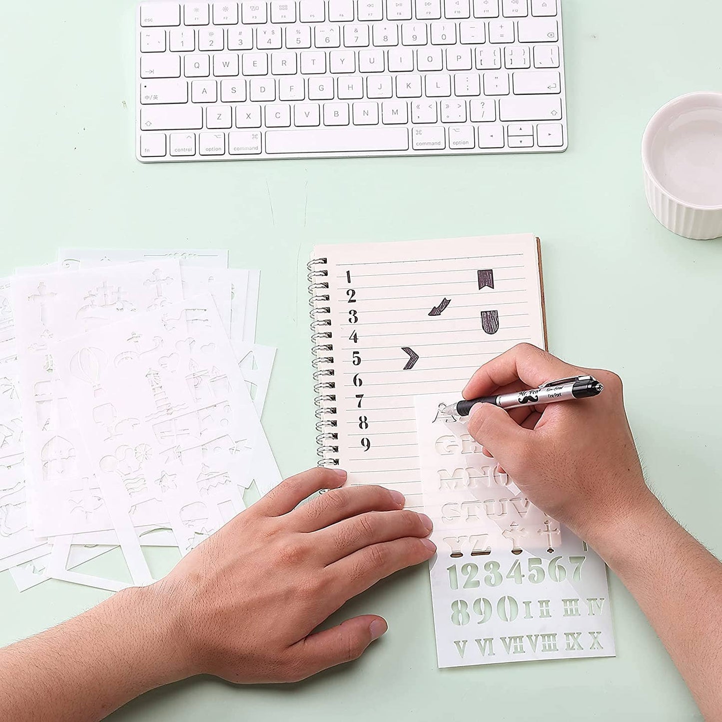 Mr. Pen - Creative Bible Journaling Stencil Set - 14 Sheets