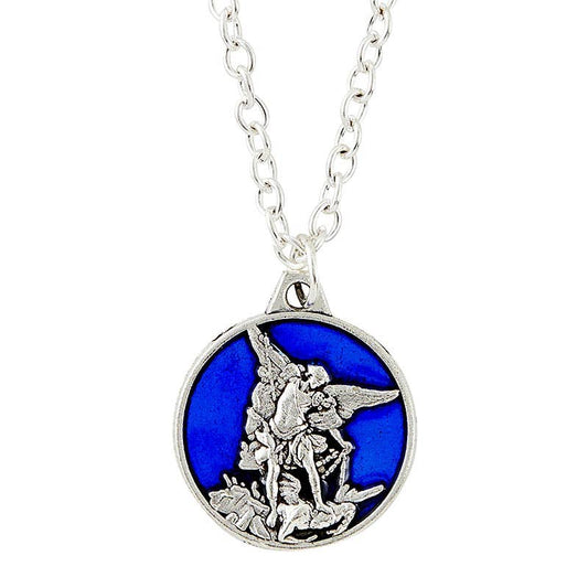 Christian Brands Catholic - Blue St Michael Necklace