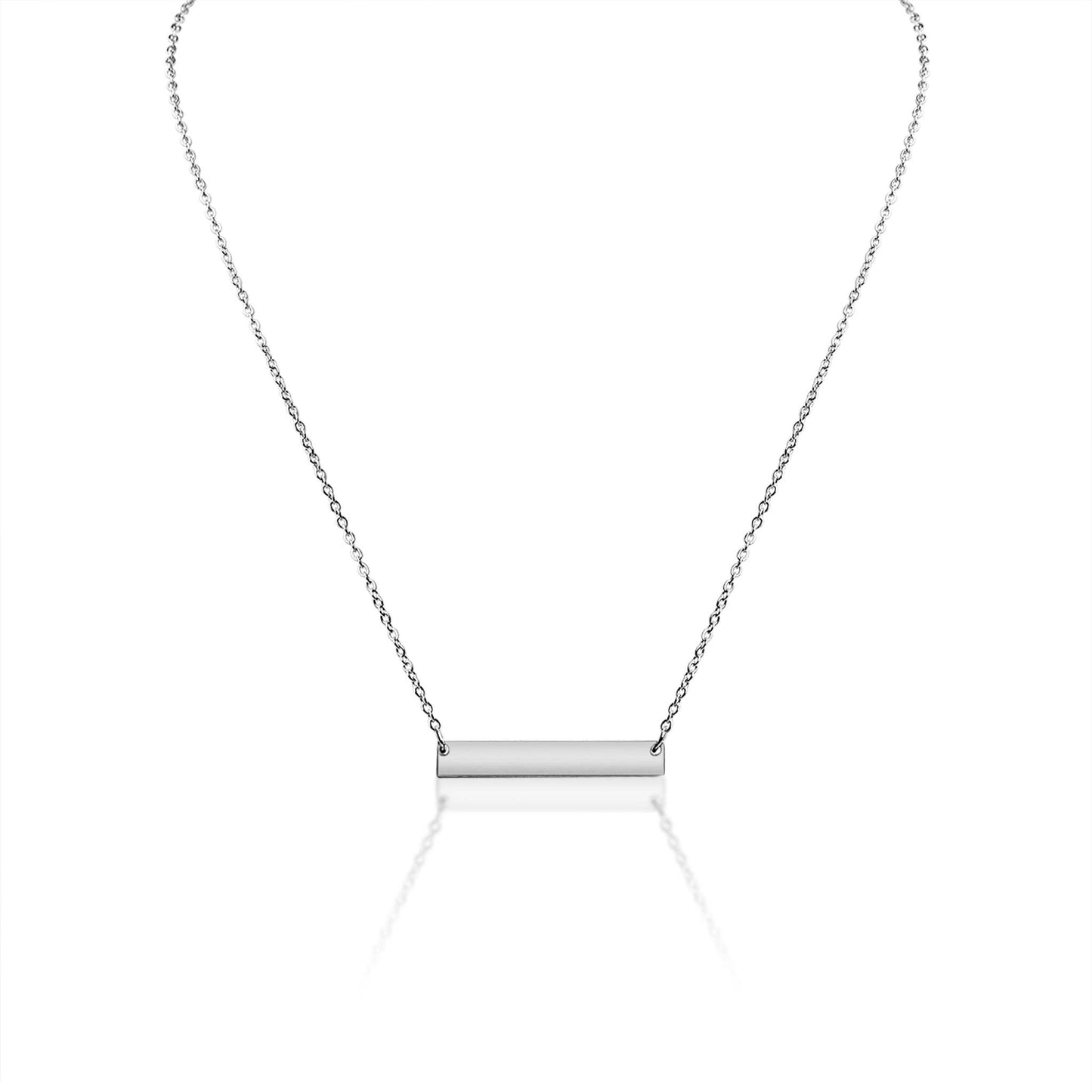 WJW - Polished Blank Stainless Steel Bar Necklace
