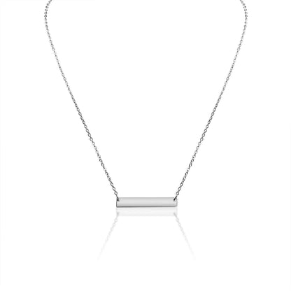 WJW - Polished Blank Stainless Steel Bar Necklace