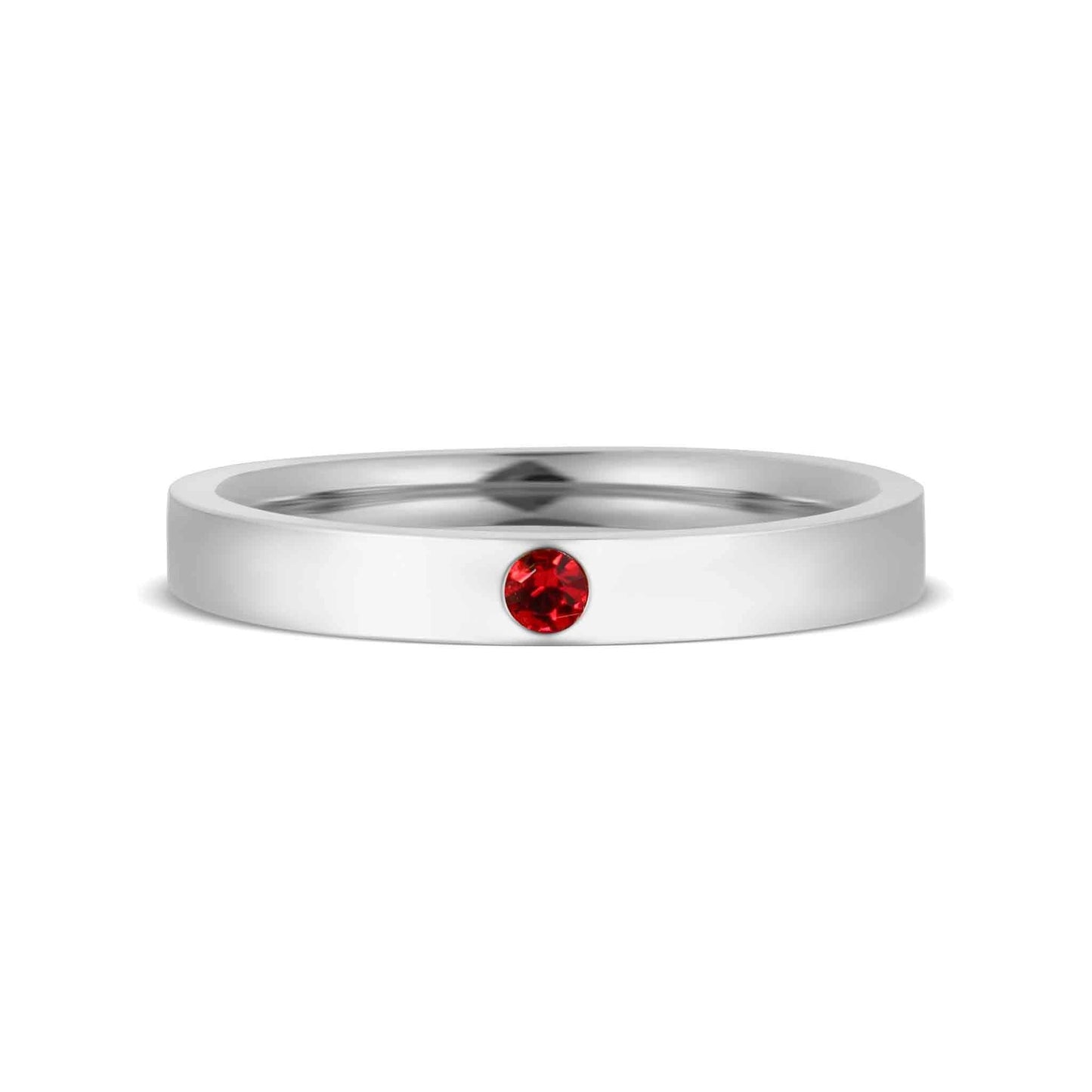 WJW - Stainless Steel Birthstone Engravable Stacking Ring