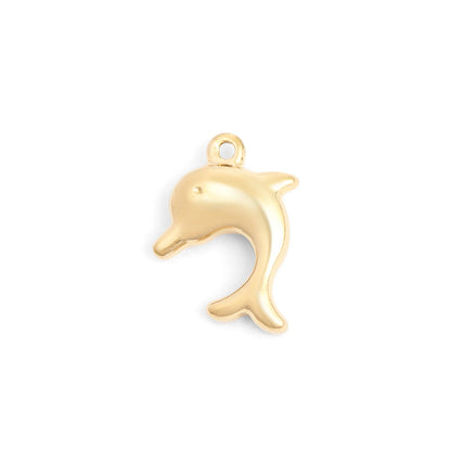 WJW - 18K Gold PVD Stainless Steel Dolphin Charm