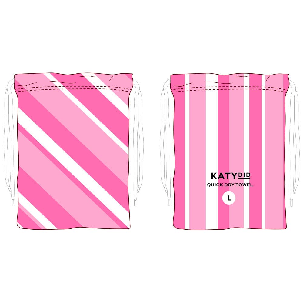 Katydid - Pink Striped Beach Quick Dry Towel