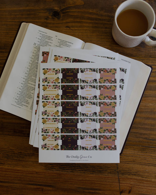 The Daily Grace Co - Magnolia Floral Bible Tabs | 76 Tabs