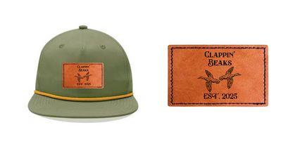 Custom Leather Patch, Decky 6032 Classic Rope Cap