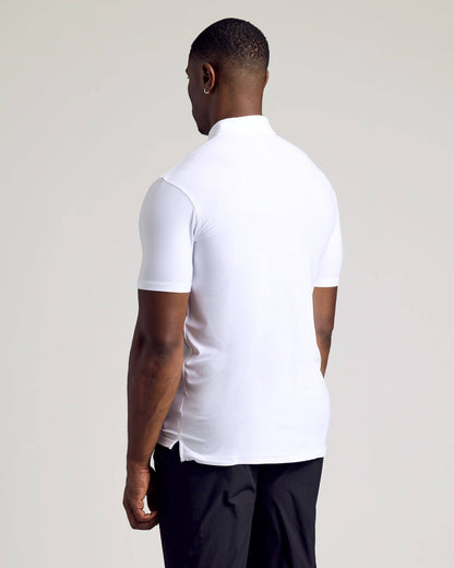 True Classic - White Short Sleeve Tall Active Polo