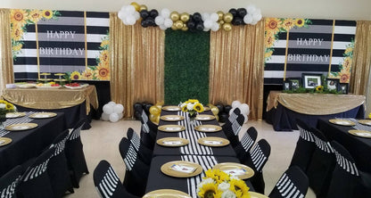 YOUR CHAIR COVERS - Glitz Sequin on Taffeta Drape/Backdrop 10 ft x 104 Inches Gold