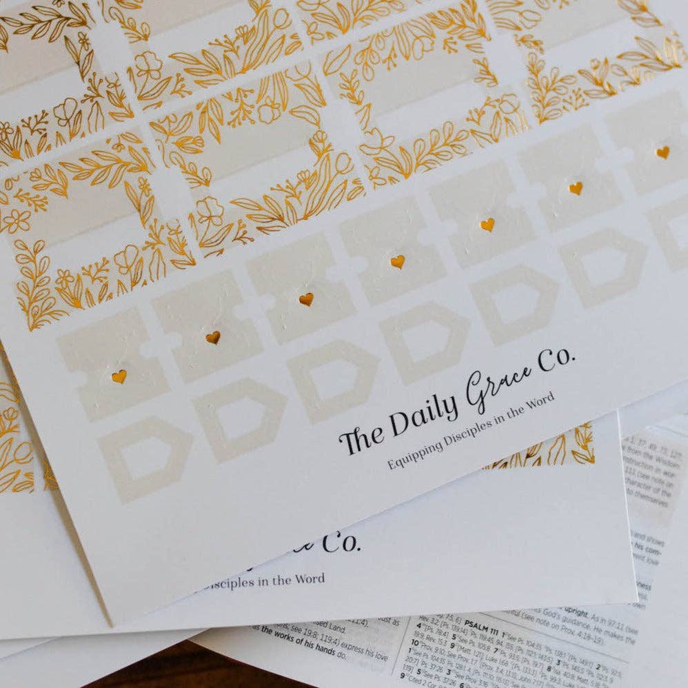 The Daily Grace Co - Gold Foil Bible Tabs - Cream