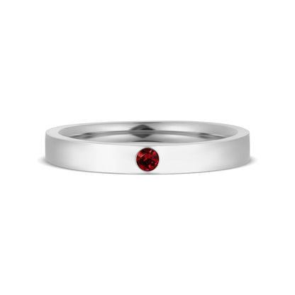 WJW - Stainless Steel Birthstone Engravable Stacking Ring