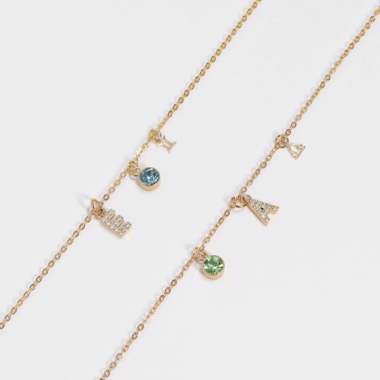 WJW - 18K Gold PVD Cubic Zirconia Birthstone Charm