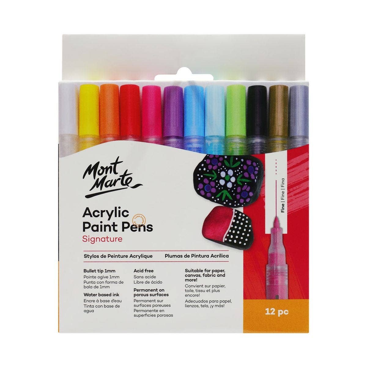 Mont Marte Usa, Inc. - Acrylic Paint Pens Signature Fine Tip 1mm (0.039in) 12pc