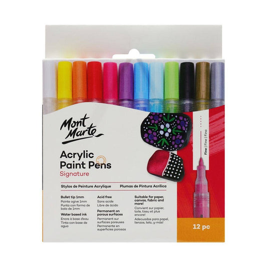 Mont Marte Usa, Inc. - Acrylic Paint Pens Signature Fine Tip 1mm (0.039in) 12pc