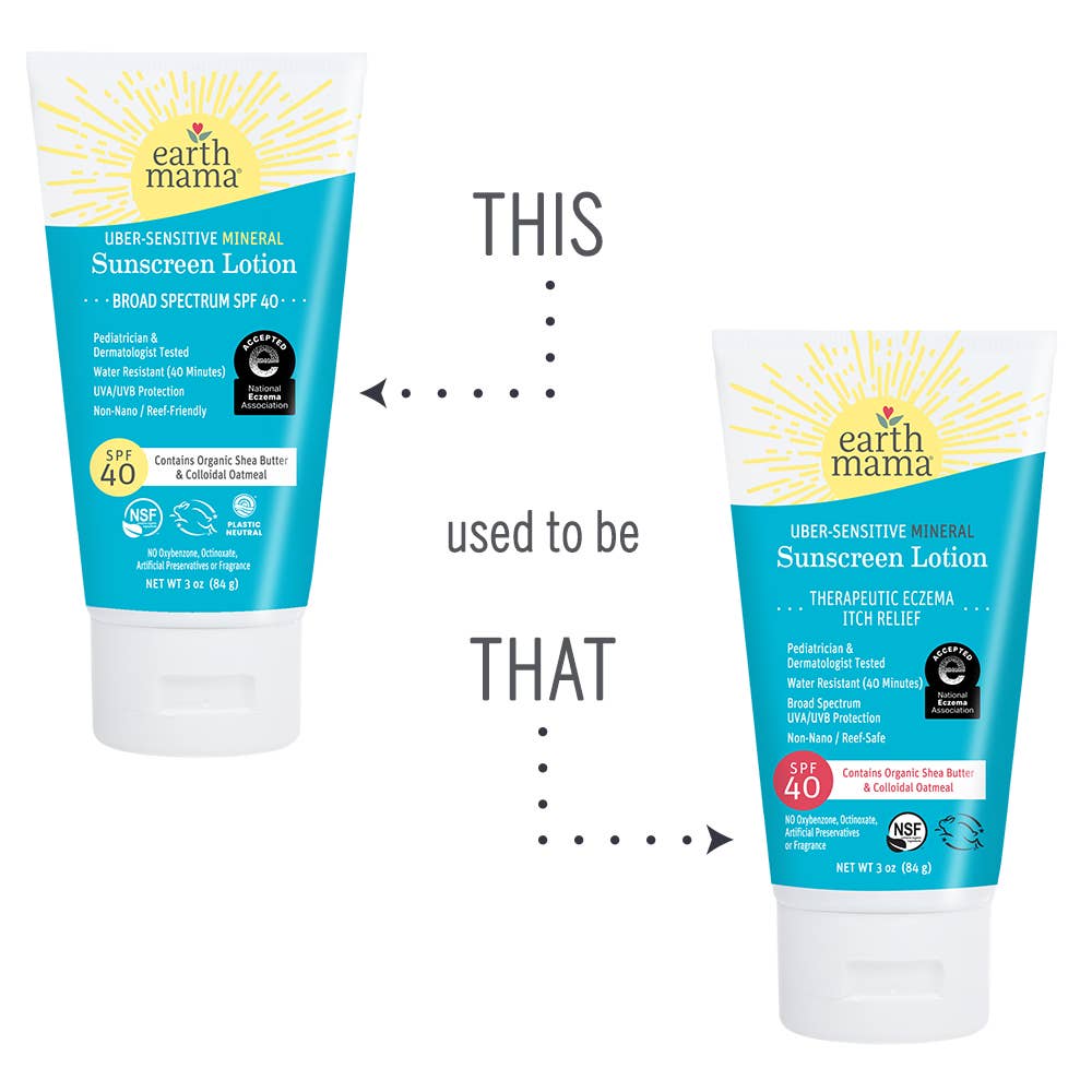 Earth Mama Organics - Uber-Sensitive Mineral Sunscreen Lotion - SPF 40