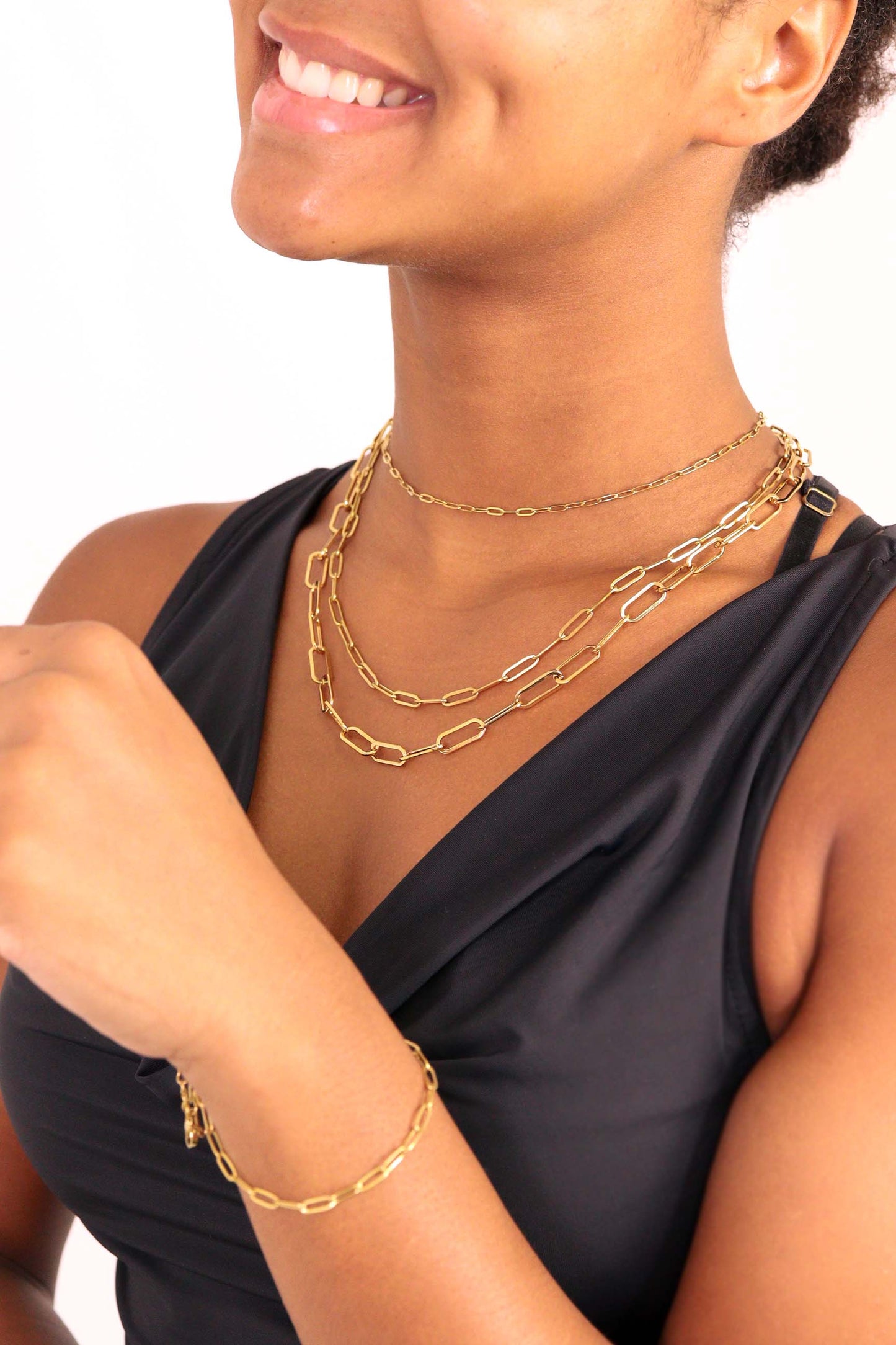 WJW - 18K Gold Paperclip Chain Necklace