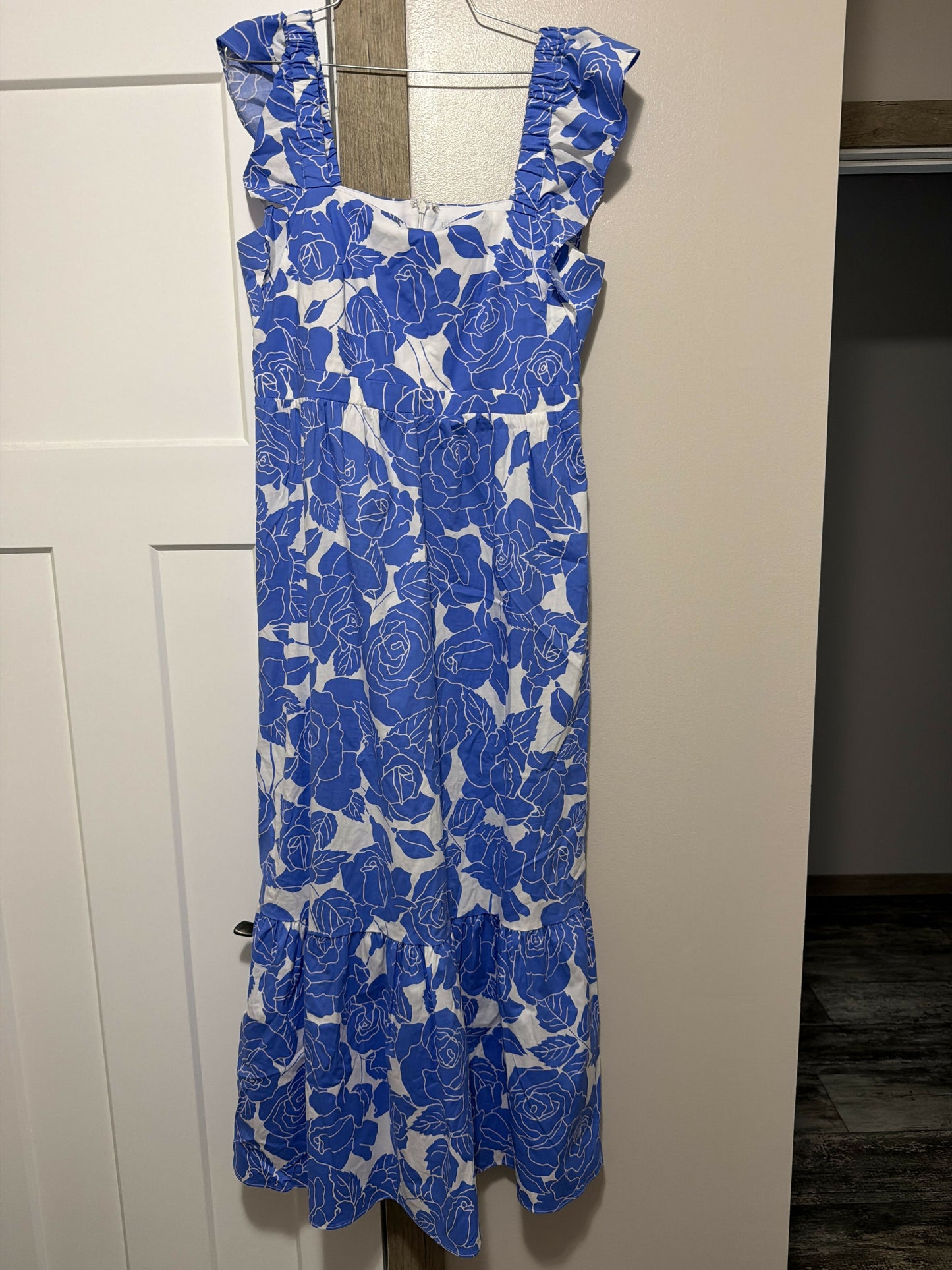 blue floral maxi dress- size 10